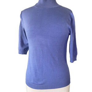 Sandra King Women's Silk Blend Lavender Short Sleeve Sweater PS